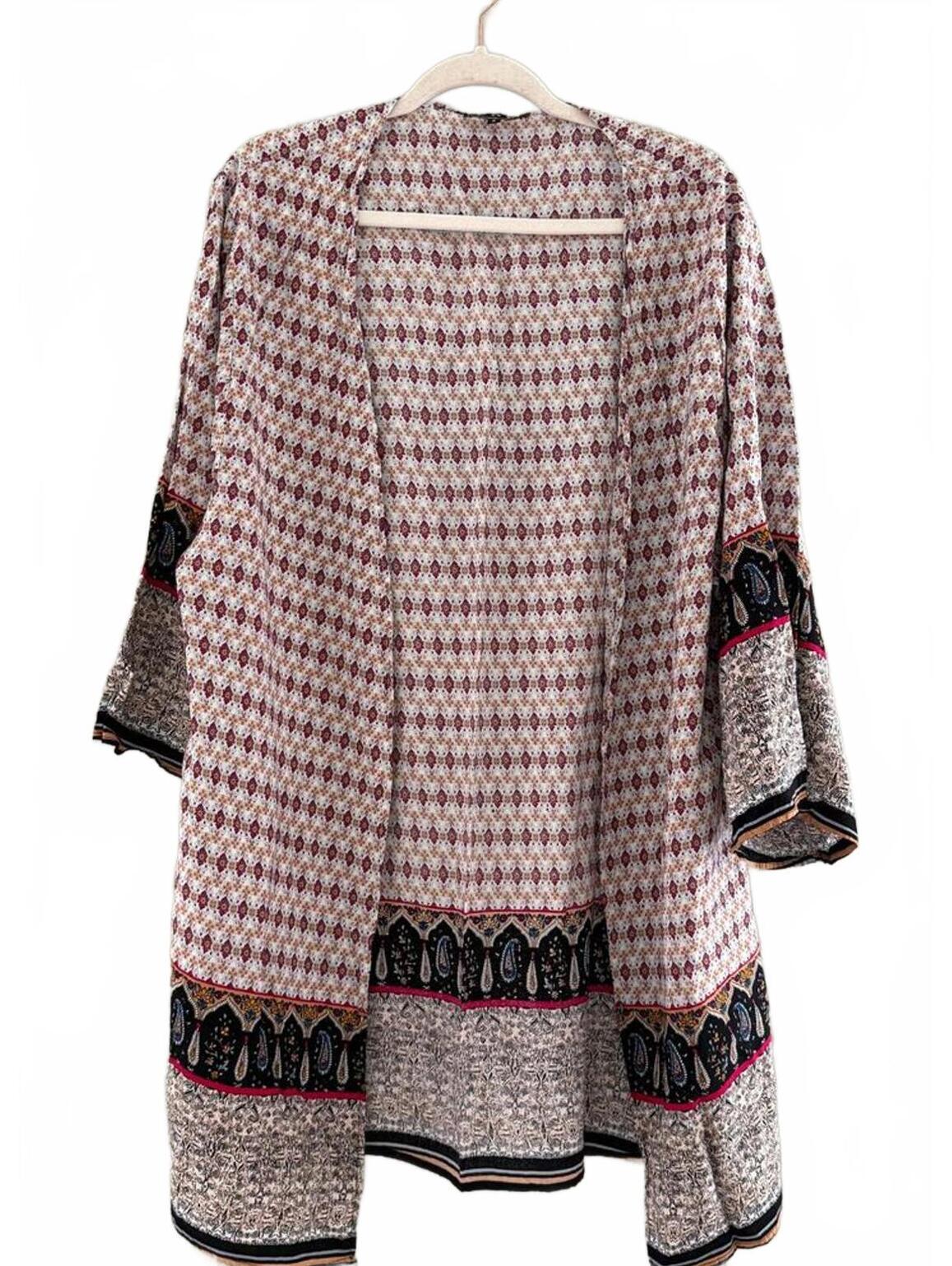 Pol Boho Open-Front Kimono Cardigan, Nwot, Women's Small